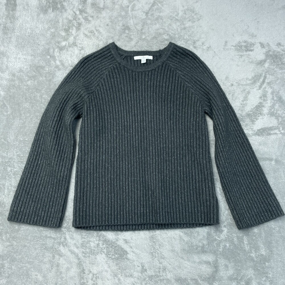 Fever Women's L Pullover Sweater Gray Acrylic Blend H0629